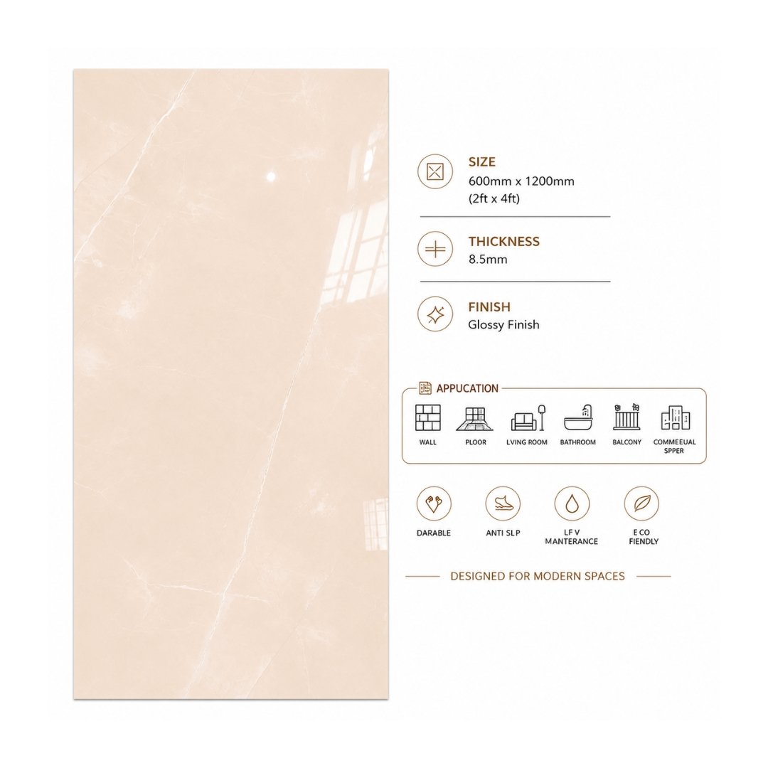 CA Royal Armani Brown Light Marble & Stone Living Area Tiles - My Home Studio